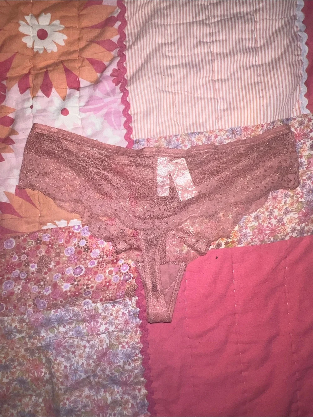 Lace Bralette & Bikini Set in Dusty Rose - Women Intimates